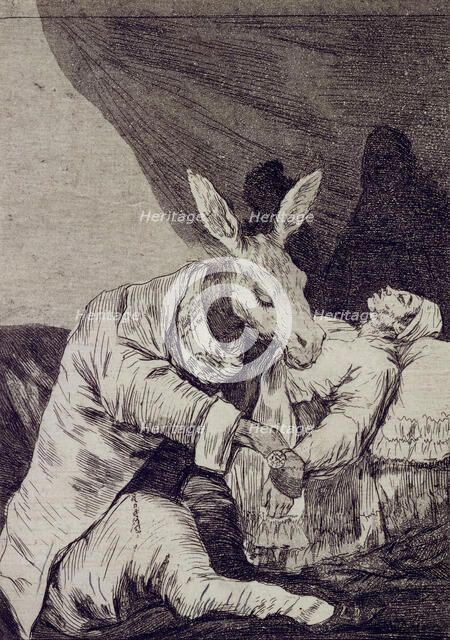 Of what ill will he die? (Capricho No 40). Artist: Goya, Francisco, de (1746-1828)