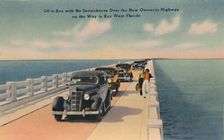 Off to Sea without Seasickness, New Overseas Highway to Key West, Florida c1940s