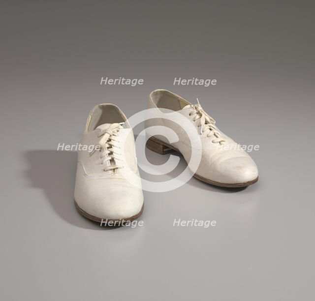 Off-white oxford shoes worn by Cab Calloway, mid 20th-late 20th century. Creator: Capezio.