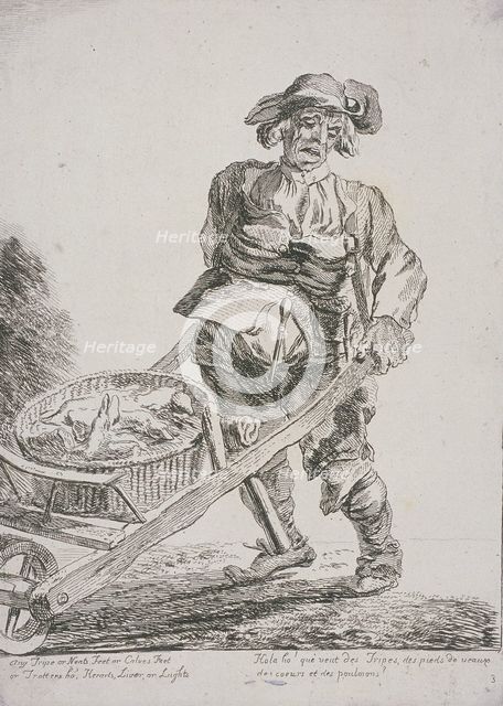 Offal seller, Cries of London, 1760. Artist: Paul Sandby