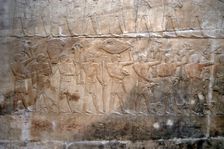 Offering bearers, polychrome relief, Mastaba of Kagemni, Saqqara, Egypt, 2350 BC (2003). Creator: Unknown