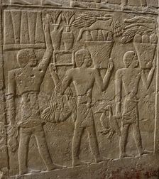 Offering bearers relief, Mastaba of Kagemni, Saqqara, Egypt, Old Kingdom, 2350 BC (2003). Creator: Unknown