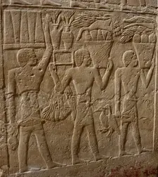 Offering bearers relief, Mastaba of Kagemni, Saqqara, Egypt, Old Kingdom, 2350 BC (2003). Creator: Unknown