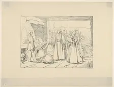 Offering of Bells to be Cast into Cannon (from Confederate War Etchings), 1861-63. Creator: Adalbert John Volck