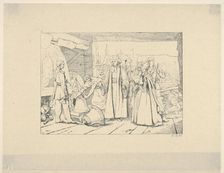 Offering of Bells to be Cast into Cannon (from Confederate War Etchings), 1861-63. Creator: Adalbert John Volck