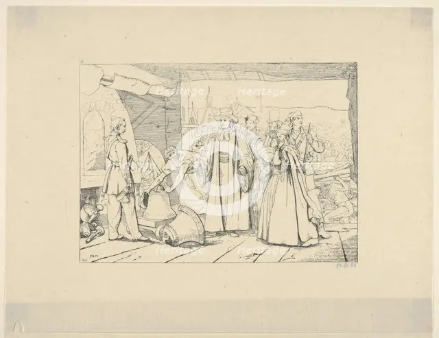 Offering of Bells to be Cast into Cannon (from Confederate War Etchings), 1861-63. Creator: Adalbert John Volck.
