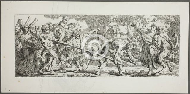 Offering to Bacchus, plate one of four from Le Travaux de la Vendange, 1750. Creator: Joseph-Marie Vien the Elder.
