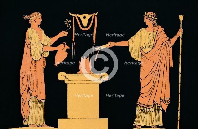 'Offering to the Dead', 1880. Artist: Antique.