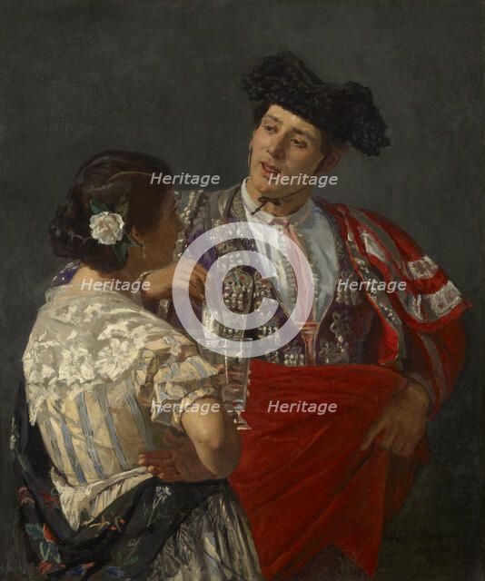 Offering The Panal To The Bullfighter, 1873. Creator: Mary Cassatt.