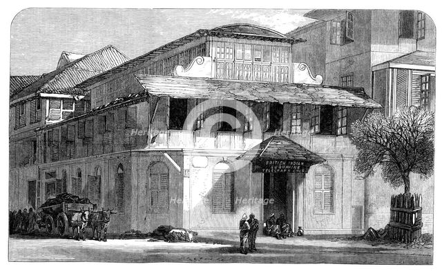 Office of the Telegraph Company at Bombay, 1870. Creator: Unknown.