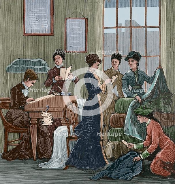 Office of the "Ladies' Land League", Dublin, Ireland, 1881.  Creator: Unknown.