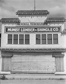 Office and company store, Malone, Grays Harbor County, Washington, 1939. Creator: Dorothea Lange