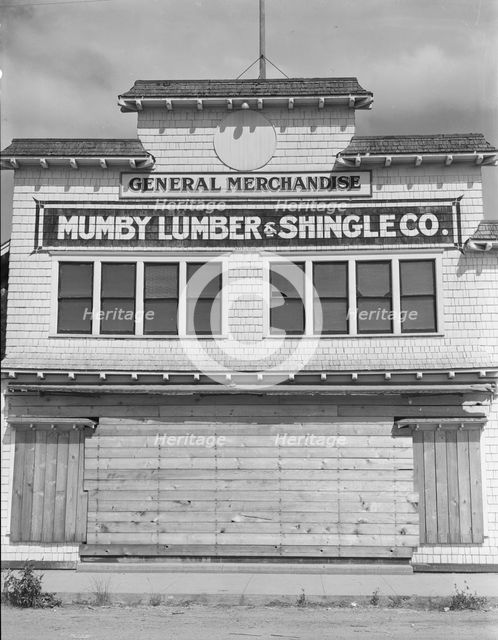 Office and company store, Malone, Grays Harbor County, Washington, 1939. Creator: Dorothea Lange.