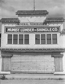 Office and company store, Malone, Grays Harbor County, Washington, 1939. Creator: Dorothea Lange