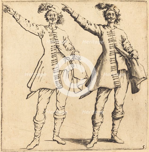 Officer, with Arm Extended, Front View, 1617 and 1621. Creator: Jacques Callot.