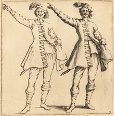 Officer, with Arm Extended, Front View, 1617 and 1621. Creator: Jacques Callot