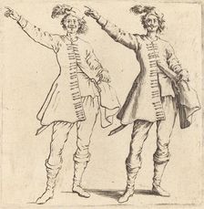 Officer, with Arm Extended, Front View, 1617 and 1621. Creator: Jacques Callot