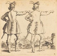 Officer with Feathers in Cap, Seen from Behind, 1617 and 1621. Creator: Jacques Callot