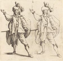 Officer with Large Plume, Front View, 1617 and 1621. Creator: Jacques Callot