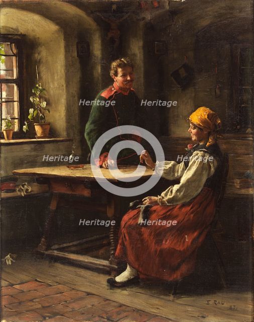 Officer with Peasant, 1887. Creator: Emil Rau.