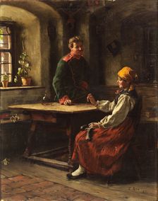 Officer with Peasant, 1887. Creator: Emil Rau
