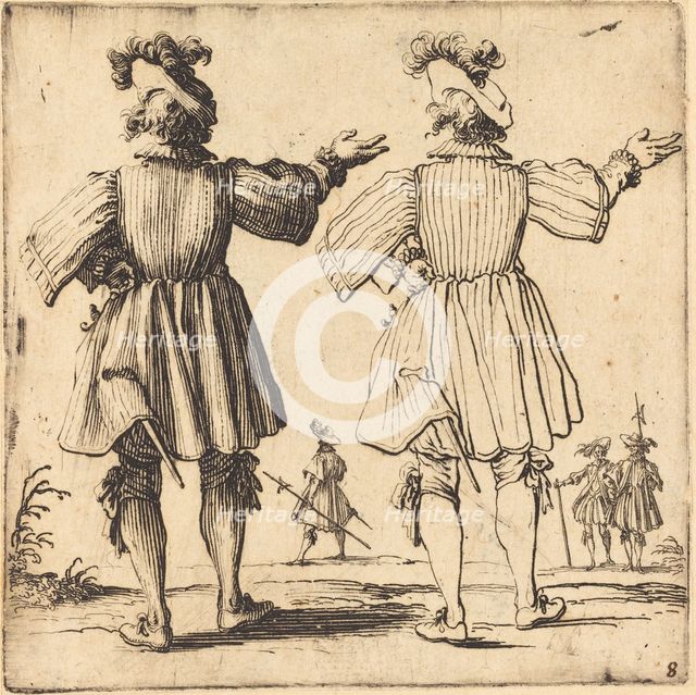 Officer with Plume, Seen from Behind, 1617 and 1621. Creator: Jacques Callot.