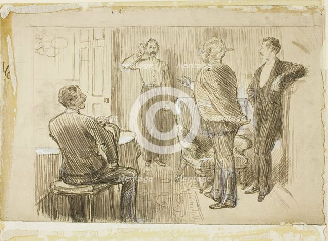 Officer and Orderly, 1870/91. Creator: Charles Samuel Keene.