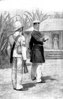 Officer and Man: "Take your men out of sight, Sergeant. I don't want this fellow frightened", 1898. Creator: Unknown