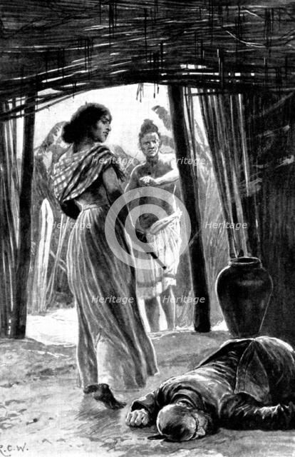 Officer and Man: There came a flash and a cry, and the white man...fell forward...dead, 1898. Creator: Unknown.