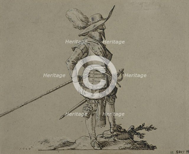 Officer facing right, holding spear. Creator: Herman Breekerveld.