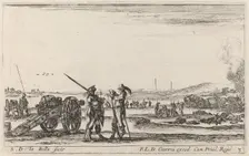 Officer Giving Orders to a Sentinel, c. 1641. Creator: Stefano della Bella