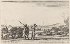 Officer Giving Orders to a Sentinel, c. 1641. Creator: Stefano della Bella