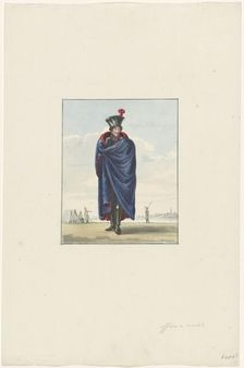 Officer in cape, 1830-1831. Creator: Anon