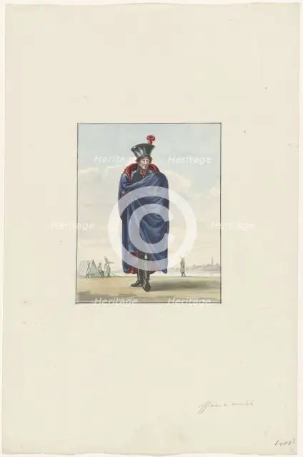 Officer in cape, 1830-1831.  Creator: Anon.