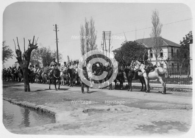 Officer inspecting a mounted detatchment of the French Foreign Legion, Syria, 20th century. Artist: Unknown