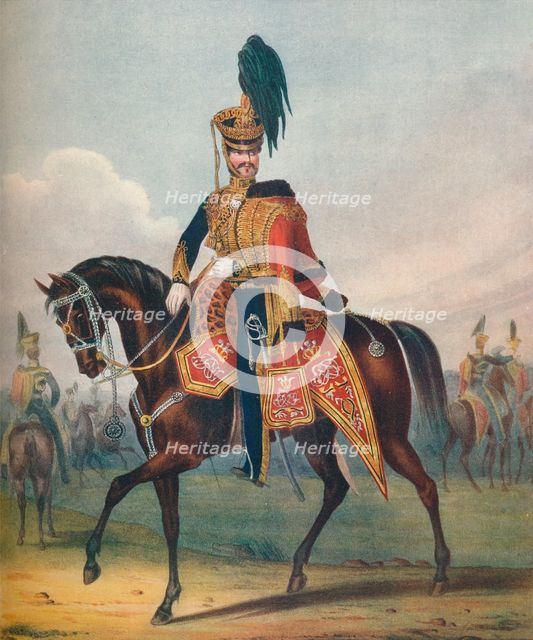 'Officer of the 10th (the Prince of Wales's Own) Royal Regiment of Hussars', 19th century (1909). Artists: Ralph Nevill, L Mansion, S Eschauzier.