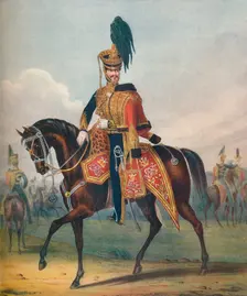 Officer of the 10th (the Prince of Wales's Own) Royal Regiment of Hussars 19th century (1909). Artists: Ralph Nevill, L Mansion, S Eschauzier