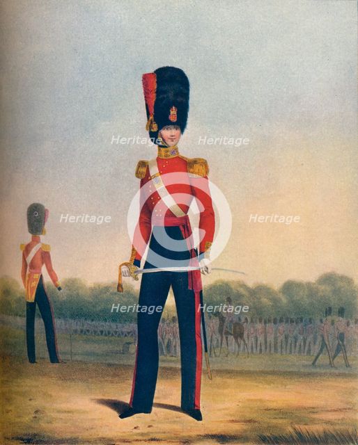 'Officer of the Coldstream Guards (winter dress)', 19th century (1909). Artists: Ralph Nevill, L Mansion, S Eschauzier.