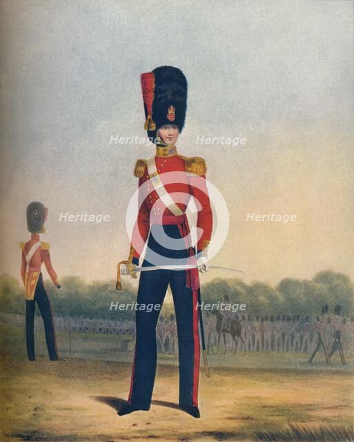 'Officer of the Coldstream Guards (winter dress)', 19th century (1909). Artists: Ralph Nevill, L Mansion, S Eschauzier.