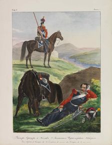 Officer of the Black Sea Cossack Squadron (Uniforms of the Russian Imperial Army), 1837-1839. Creator: Belousov, Lev Alexandrovich (1806-1864)