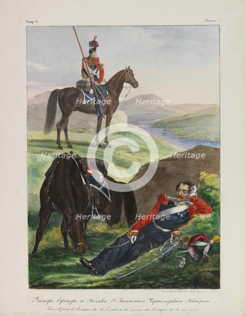 Officer of the Black Sea Cossack Squadron (Uniforms of the Russian Imperial Army), 1837-1839. Creator: Belousov, Lev Alexandrovich (1806-1864).