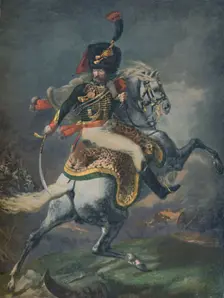 Officer of the Mounted Chasseurs Charging. (Imperial Guard) c1812, (1896). Creator: Unknown