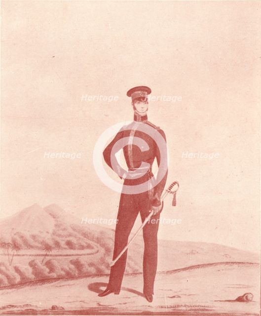 'Officer of the Madras Army (Rifles, Undress)',  c1837-1843, (1909). Artist: William Hunsley.