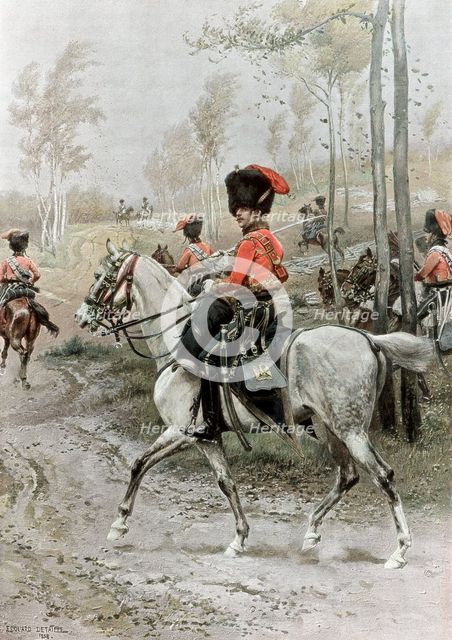 Officer of Hussars, 1889. Artist: Unknown