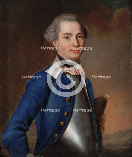 Officer portrait, (c1760s). Creator: Johan Henrik Scheffel.