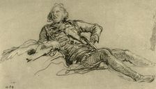 Officer resting 1752-1753, (1928). Artist: Giovanni Battista Tiepolo