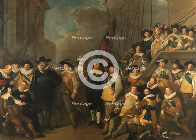 Officers and other Civic Guardsmen of the V District in Amsterdam under the command of Captain Corne Creator: Jacob Adriaensz. Backer.