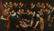 Officers and other civic guardsmen of the XIth District of Amsterdam, under the command..., 1613. Creator: Jan Tengnagel