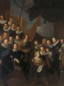 Officers and other Civic Guardsmen of the XIX District of Amsterdam, under the command of Captain Co Creator: Joachim von Sandrart I