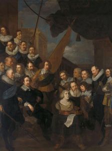 Officers and other Civic Guardsmen of the XIX District of Amsterdam, under the command of Captain Co Creator: Joachim von Sandrart I